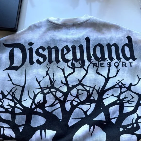 Disney Sweatshirt Womens Small Gray Black Cotton Blend Halloween Crew Neck - Picture 3 of 10